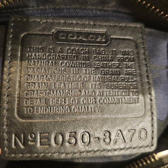 COACH Vintage Hampton Black Leather Satchel with Silver Accents - Picture 6 of 8